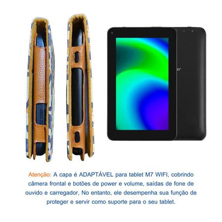 Imagem de Capa Case c/ Suporte p/ Tablet M7 WIFI M7s Go Lite + Película de Vidro