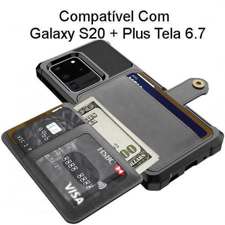 Imagem de Capa Case Capinha Carteira Galaxy S20 + Plus Porta Cartões