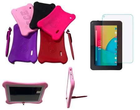 Imagem de Capa Case de Silicone Emborrachada p/ Tablet M7s M7s Lite + Caneta Suporte Touch + Película Vidro