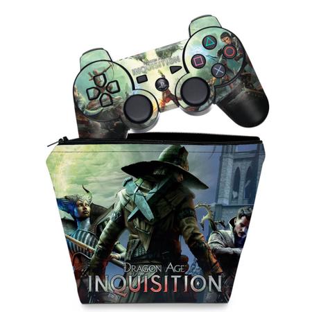 Imagem de Capa Case e Skin Adesivo Compatível PS3 Controle - Dragon Age Inquisition
