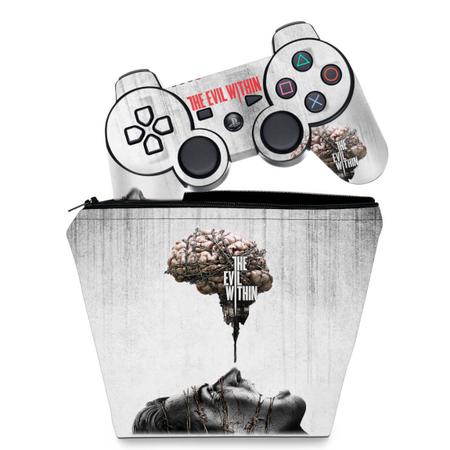 Imagem de Capa Case e Skin Adesivo Compatível PS3 Controle - The Evil Within