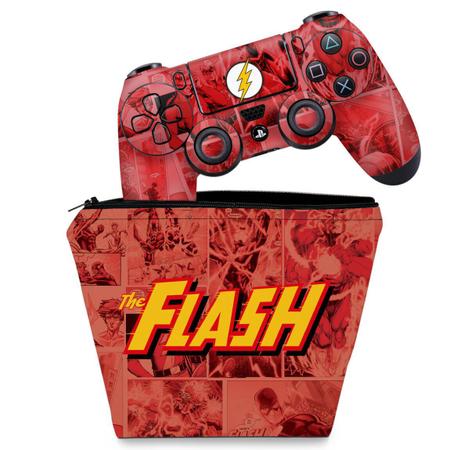 Imagem de Capa Case e Skin Compatível PS4 Controle - The Flash Comics