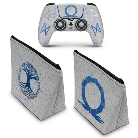 KIT Capa Case e Skin PS5 Controle - God Of War Ragnarok - Pop Arte