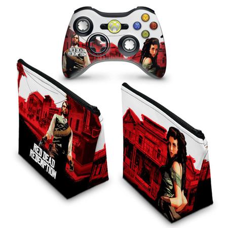 Imagem de Capa Case e Skin Compatível Xbox 360 Controle - Red Dead Redemption