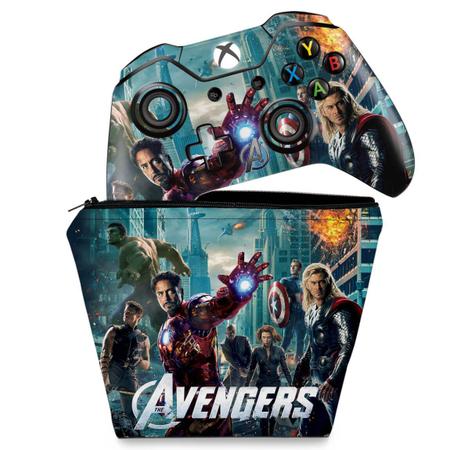 Imagem de Capa Case e Skin Compatível Xbox One Fat Controle - The Avengers - Os Vingadores
