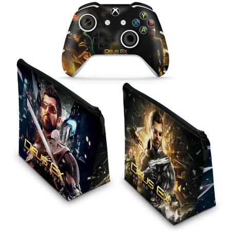 Imagem de Capa Case e Skin Compatível Xbox One Slim X Controle - Deus Ex: Mankind Divided
