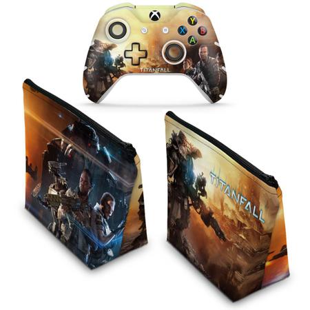 Imagem de Capa Case e Skin Compatível Xbox One Slim X Controle - Titanfall