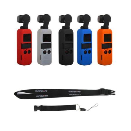 Imagem de Capa Case em Silicone Preto + Cordão para Dji Osmo Pocket