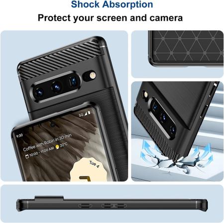 Imagem de Capa Case Google Pixel 7 Pro (Tela 6.7) Carbon Fiber Anti Impacto