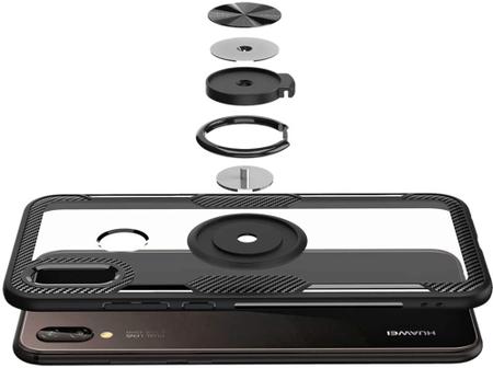 Imagem de Capa Case Huawei P20 Lite/Nova 3e (2018) (Tela 5.84) Carbon Clear Com Stand e Anel