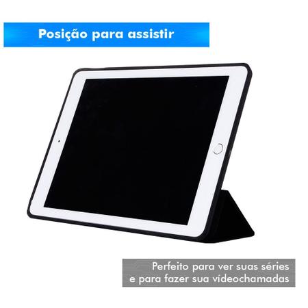 Imagem de Capa Case Ipad Pro 12.9 polegadas 2021 5ª Geração A2378 A2461 A2379 A2462 Smart Preta + Pelicula