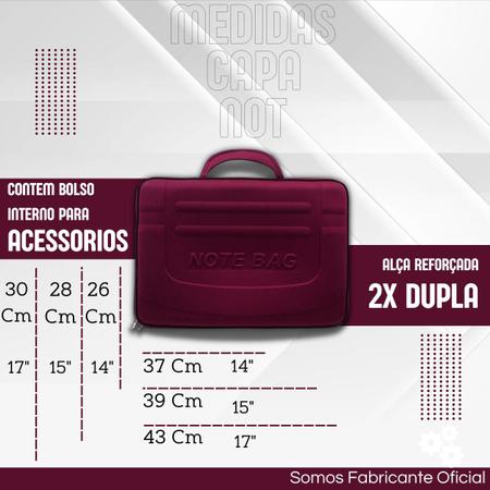 Imagem de Capa Case Luva Pasta Notebook com Bolso 15,6 Alça Resistente