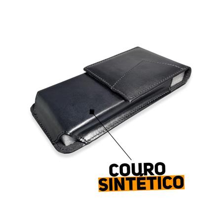 Imagem de Capa Case Porta Celular Smartphone Com Clip De Cinto Em Pé 17,5cm X 8,5cm (tela 6.5)