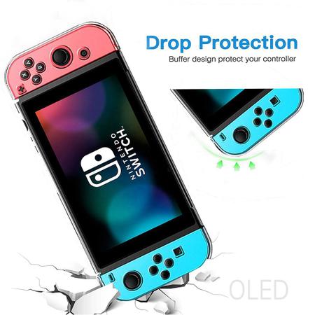 Caso de proteção do Switch para Nintendo Switch Oled , Capa de suporte com  6 armazenamento de cartas de jogo para Ns Switch Oled Console & Joycon  Controller, Shockproof & An