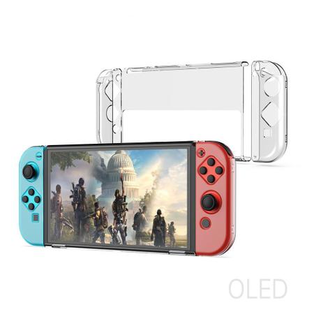 Caso de proteção do Switch para Nintendo Switch Oled , Capa de suporte com  6 armazenamento de cartas de jogo para Ns Switch Oled Console & Joycon  Controller, Shockproof & An