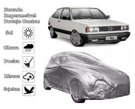 Imagem de Capa Cobrir Carro Gol Quadrado Forrada e 100% Impermeável Bezz Protege Sol e Chuva