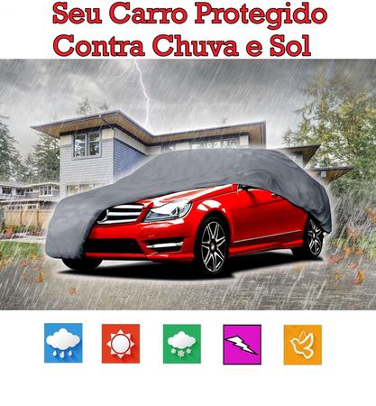 Imagem de Capa Cobrir Carro Tracker GG Forrada e 100% Impermeável Bezz Protege Sol e Chuva