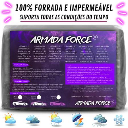 Imagem de Capa Cobrir TWINGO 100% Forrada Armada Force 100% Impermeável Forro Total Protege Sol Chuva Poeira Lona Proteção Automotiva