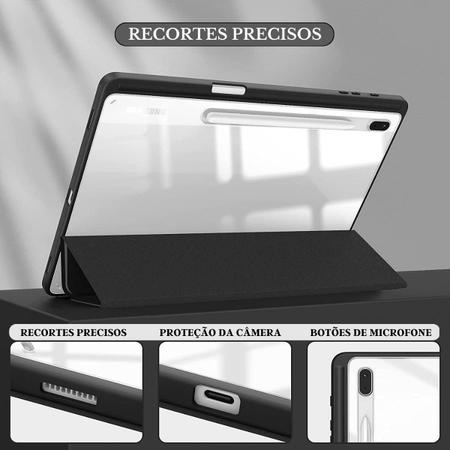 Imagem de Capa Com Suporte Caneta Para Tablet Samsung S8+ X800 + Vidro