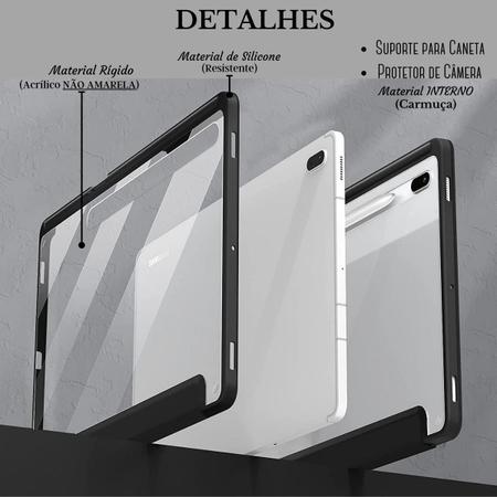 Imagem de Capa Com Suporte Caneta Para Tablet Samsung S8+ X800 + Vidro