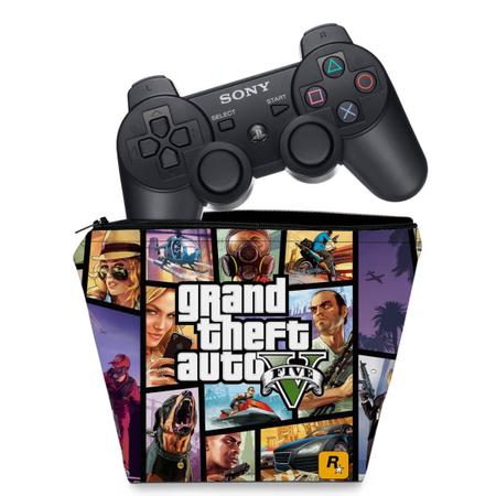 Playstation 3 Versão Gta V Com 30 Jogos Controle Novo E Brindes