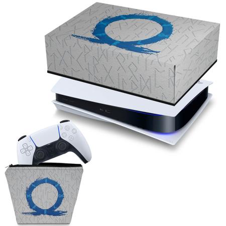 KIT Capa Case e Skin PS5 Controle - God Of War Ragnarok - Pop Arte