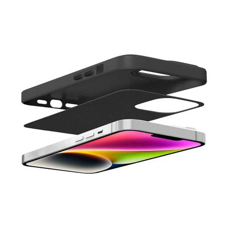 Imagem de Capa Couro Dual Preta e Pelicula Nano Vidro iPhone15-Gshield