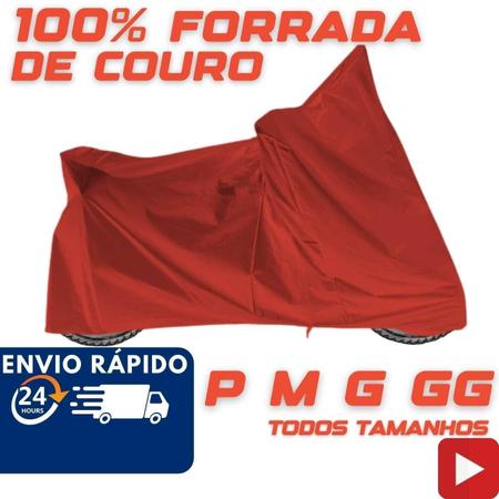 Imagem de Capa Couro Moto Forrada Impermeável Vermelho Pop Biz Cg Pcx