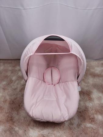 Imagem de Capa de bebe Conforto com capota e protetor de cinto Menina rosa lisa