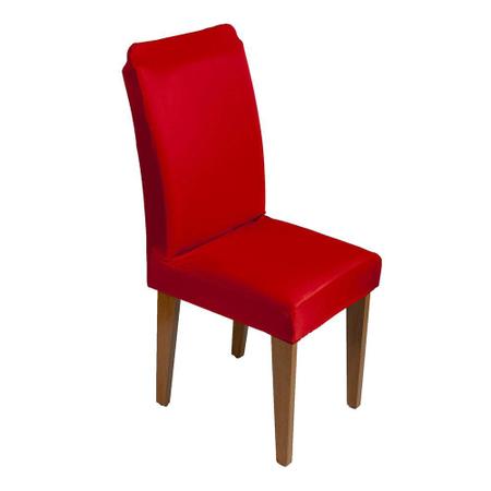 Imagem de Capa De Cadeira Guilherme Confecções Kit 6 Peças Vermelho