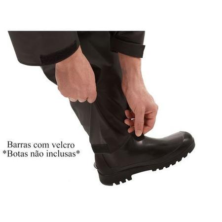 Imagem de Capa de Chuva conjunto com jaqueta com capuz e calça pvc 0,28mm Combate Pioneira G  para motoqueiro