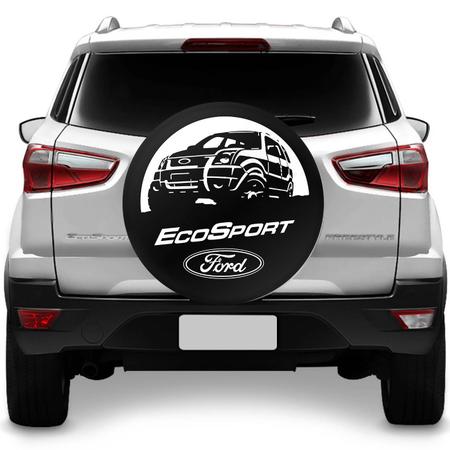 Imagem de Capa De Estepe Ecosport 03 04 05 06 07 08 09 10 11 12 13 14 15 16 17 18 Preto E Branco Com Cadeado