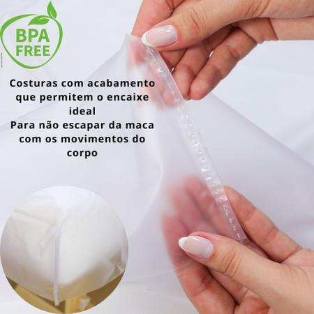 Imagem de Capa de Maca Plastica Empermeavel Estetica 1,90 x 60 cm Segura e Confortável BPA Free