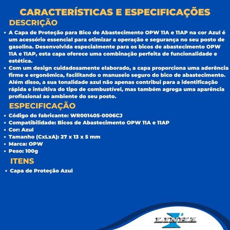 Imagem de Capa de Proteção para Bico de Abastecimento OPW 11A e 11AP Azul