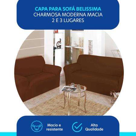 Imagem de Capa De Sofá Moderno Elegante, DecoraçãoPara Sofá De Até 2 e 3 Lugares Com Elástico