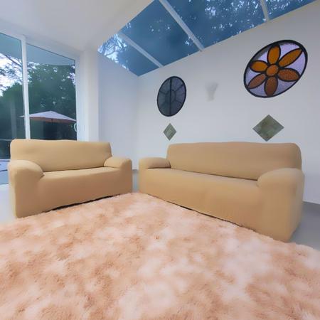 Imagem de Capa De Sofá Moderno Elegante, DecoraçãoPara Sofá De Até 2 e 3 Lugares Com Elástico