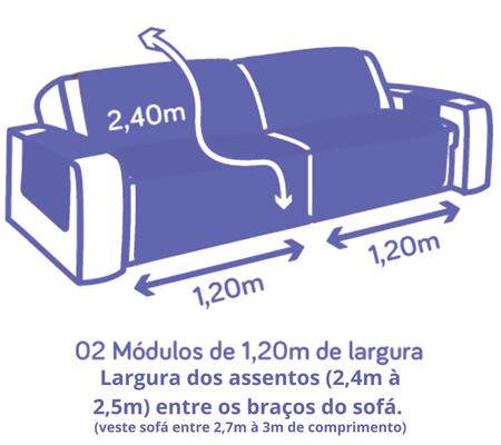Imagem de Capa de sofá retratil matelado tamanho king 5 e 6 lugares 2,5m marrom e caqui