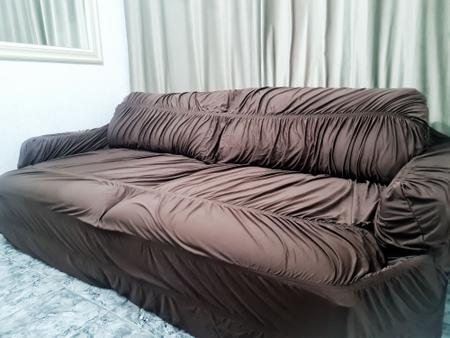 Imagem de Capa de sofa retrátil / reclinável 4 lugares  - marrom