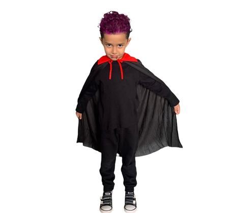 Imagem de Capa Drácula Infantil Dia das Bruxas Vampiro Bruxo Festa Temática Festa Halloween