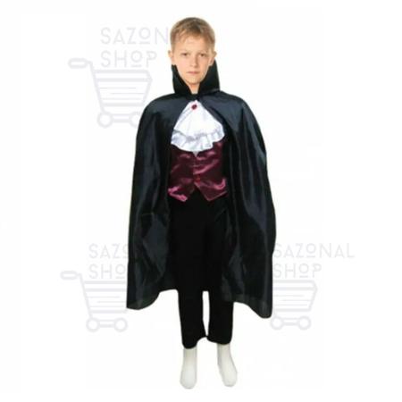 Fantasia Drácula Vampiro Halloween Infantil Roupa + Capa Top - 7 Artes  BrinQ Fantasias