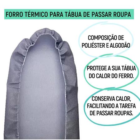 Imagem de Capa ForroTérmica Furadinha para Tábua de Passar Roupa Cinza Resistente