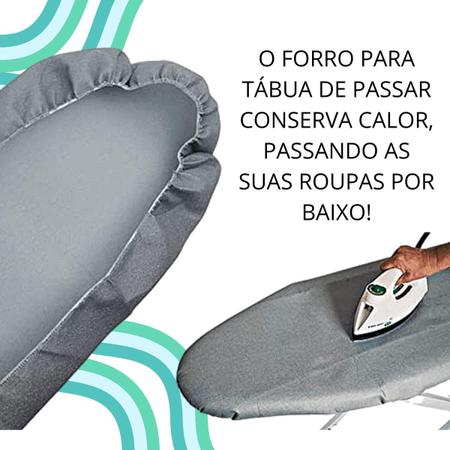 Imagem de Capa ForroTérmica Furadinha para Tábua de Passar Roupa Cinza Resistente