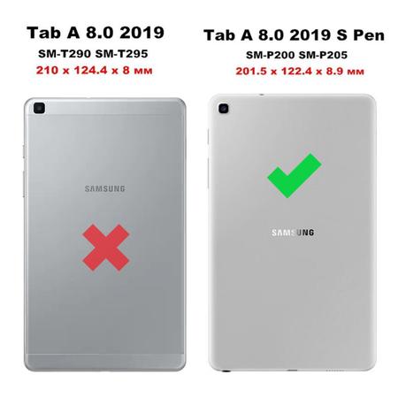 Imagem de Capa Giratória Para Tablet Samsung Galaxy Tab A 8" s-pen (2019) SM- P200 / P205 + Película de vidro 9H