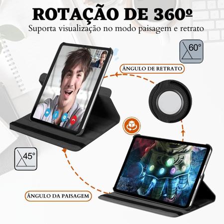 Bolsa de couro com rotação de 360 ​​graus com suporte para iPad