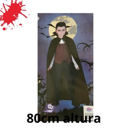 Fantasia Drácula Vampiro Halloween Infantil Barato + Capa