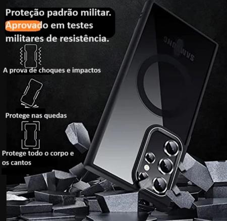 Imagem de Capa Luxo Compatível Para iPhone 14 e 15 Pro Max Plus Magsafe Anti Impacto