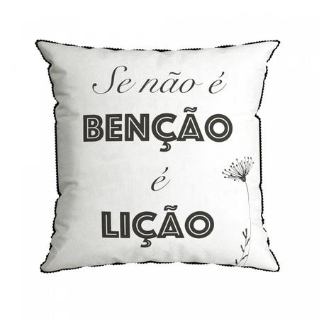 Imagem de Capa para Almofada com Mini Grelot 43x43cm Dolce Belchior Bege/Cinza/Preto/Branco