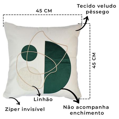 Imagem de Capa Para Almofada Decorativa 45cm Verde Abstrato Com Fecho Invisível