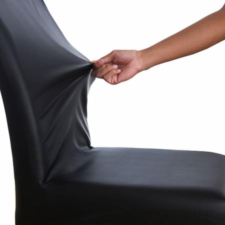Imagem de Capa para cadeira de Jantar - Impermeável Preta Kit 3