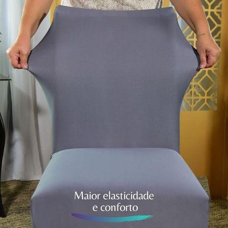 Imagem de Capa para Cadeira Jantar 10 Lugares Spandex Luxo Cinza Escuro